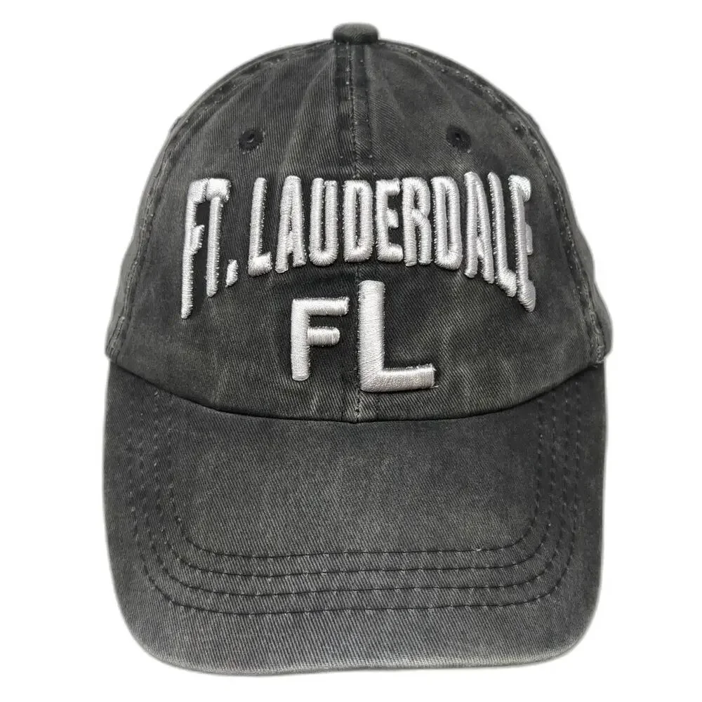 Gray Baseball Cap One Size Ft. Lauderdale FL Florida Souvenir Travel Cotton Hat